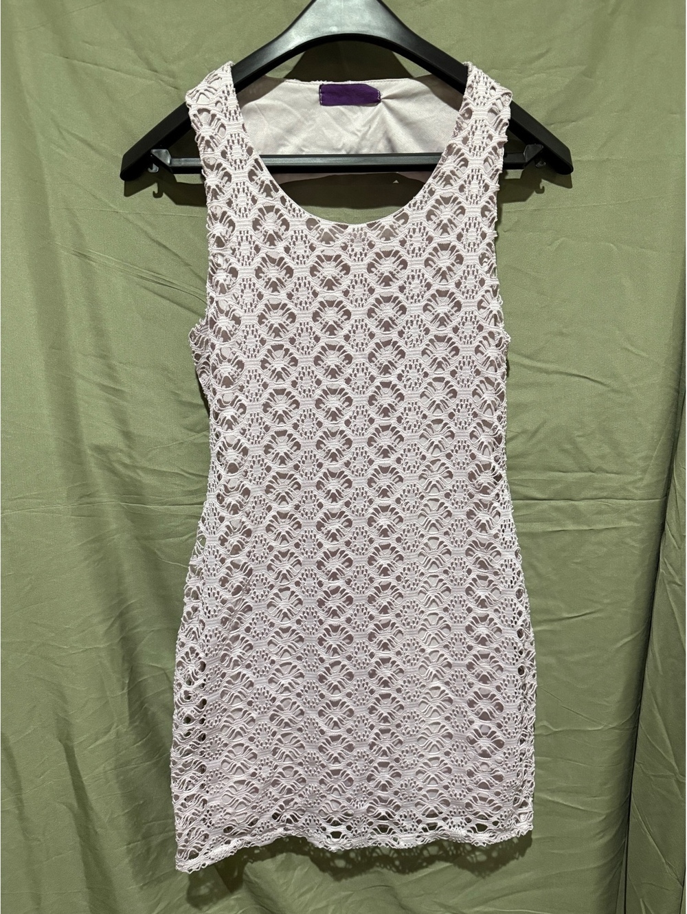 Pastel lavender Lace Sleeveless Dress